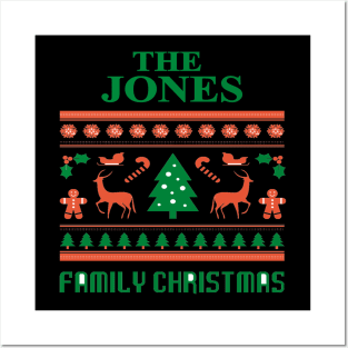 Family Christmas - Groovy Christmas JONES family, Family Christmas T-shirt, Pjama T-shirt Posters and Art